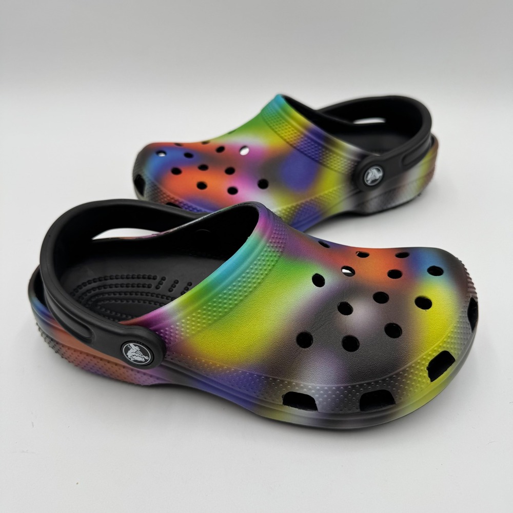 Crocs Classic Clogs Rainbow Galaxy Tie Dye Youth Kids Size J4 Multicolor Unisex